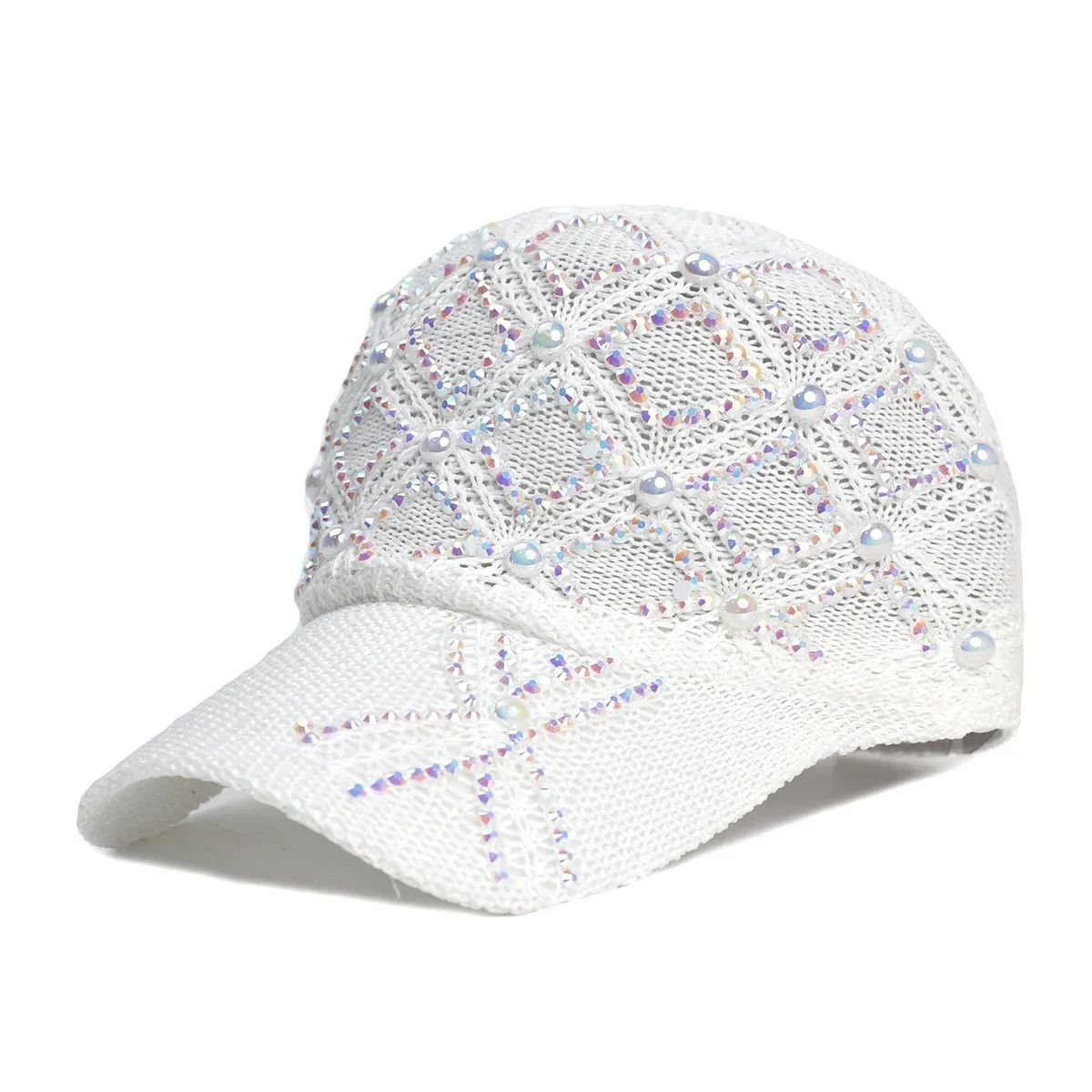 Womens Straw Baseball Cap – UV Protection Adjustable Summer Beach Sun Hat