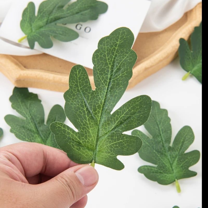 50pcs Artificial Watermelon Leaves – Faux Greenery for DIY Crafts, Wedding Decor & Scrapbooking
