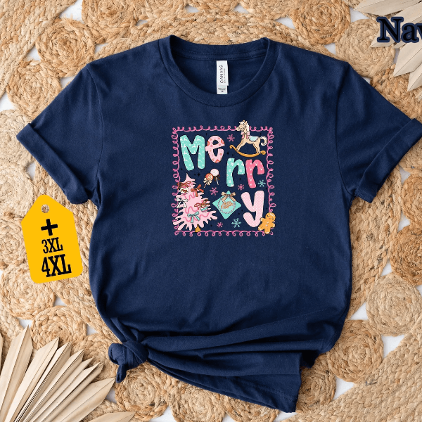 Cute Pink Merry Christmas Gingerbread Shirt | Pastel Holiday Womens Tee