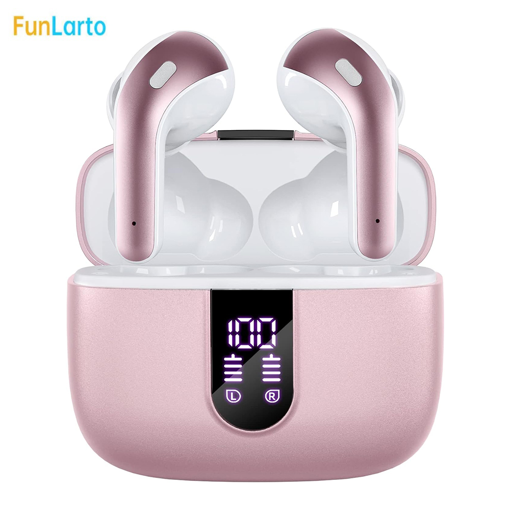 Bluetooth 5.3 Wireless Earbuds, Quad-Mic Call Noise Reduction ENC, 50H Playtime Wireless Earphones, Bluetooth Headphones