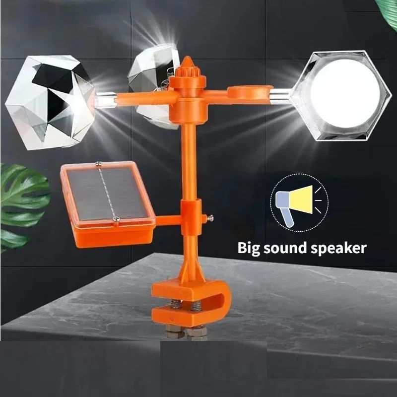 Solar-Powered Outdoor Bird Repeller with Sound & Wind Motion – Humane Garden Bird Scarer for Yards, Farms & Patios