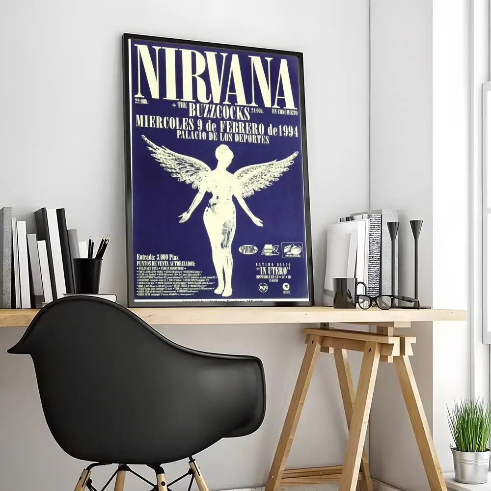 Nirvana Rock Band Calligraphy Canvas Poster