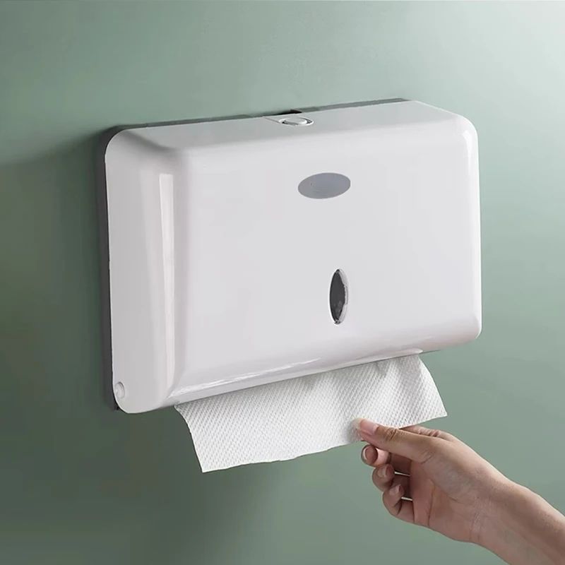 Punch-Free Wall Mount Paper Towel Dispenser for Multifold & Tri-Fold Towels, Quick-Open Refill Box