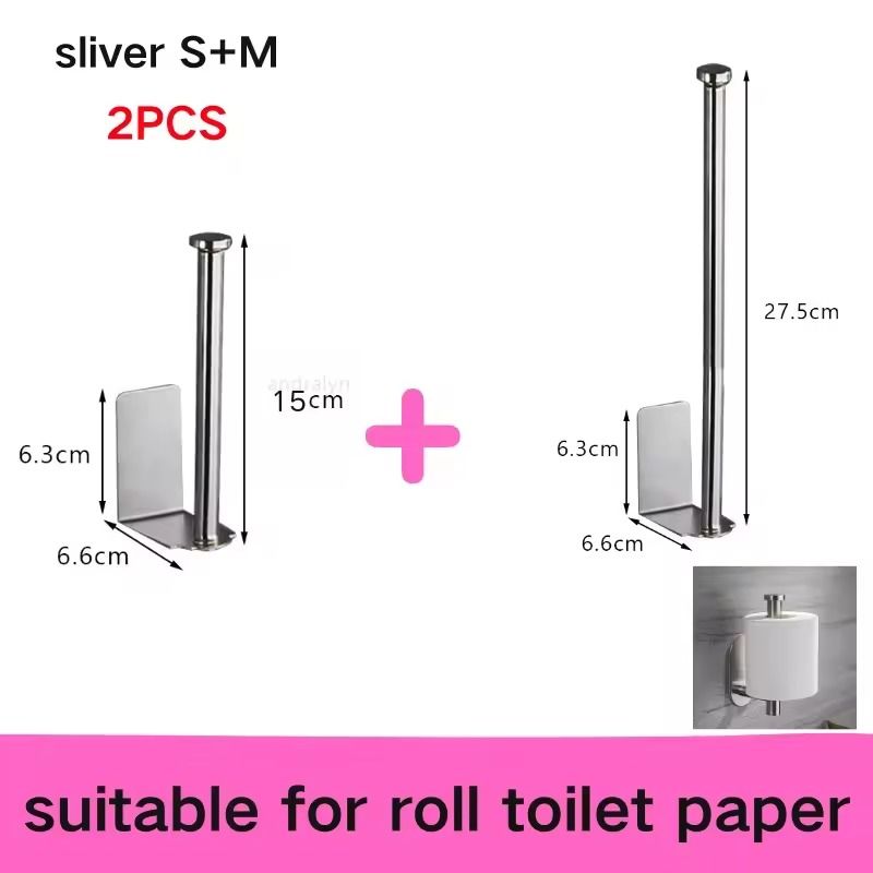 Stainless Steel Self-Adhesive Paper Towel Holder – No-Drill Toilet & Kitchen Roll Rack
