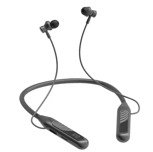 BT8 Wireless Neckband Earphones Bluetooth 5.3 Gaming Headset with LED Display and TF Card