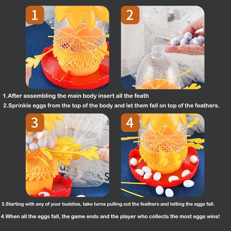 Funny Hen Egg Laying Board Game Interactive Family Party Tabletop Toy