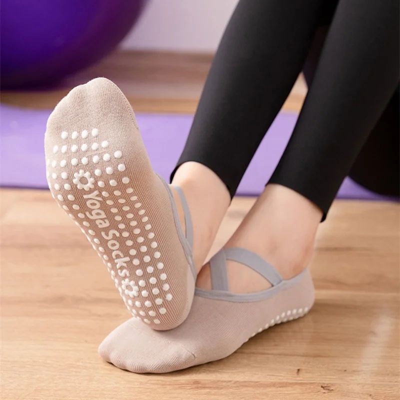 Professional Womens Backless Yoga Socks – Silicone Anti-Slip Ballet & Pilates Grip Socks
