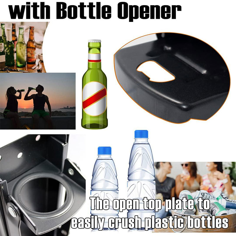 Wall Mounted Soda Beer Smasher, Heavy Duty Metal Can Crusher, Recycling Tool with Bottle Opener
