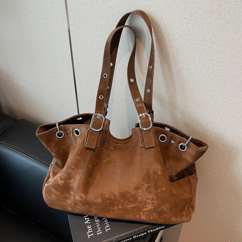 Vintage Large Capacity Top Handle Shoulder Tote Bag for Women