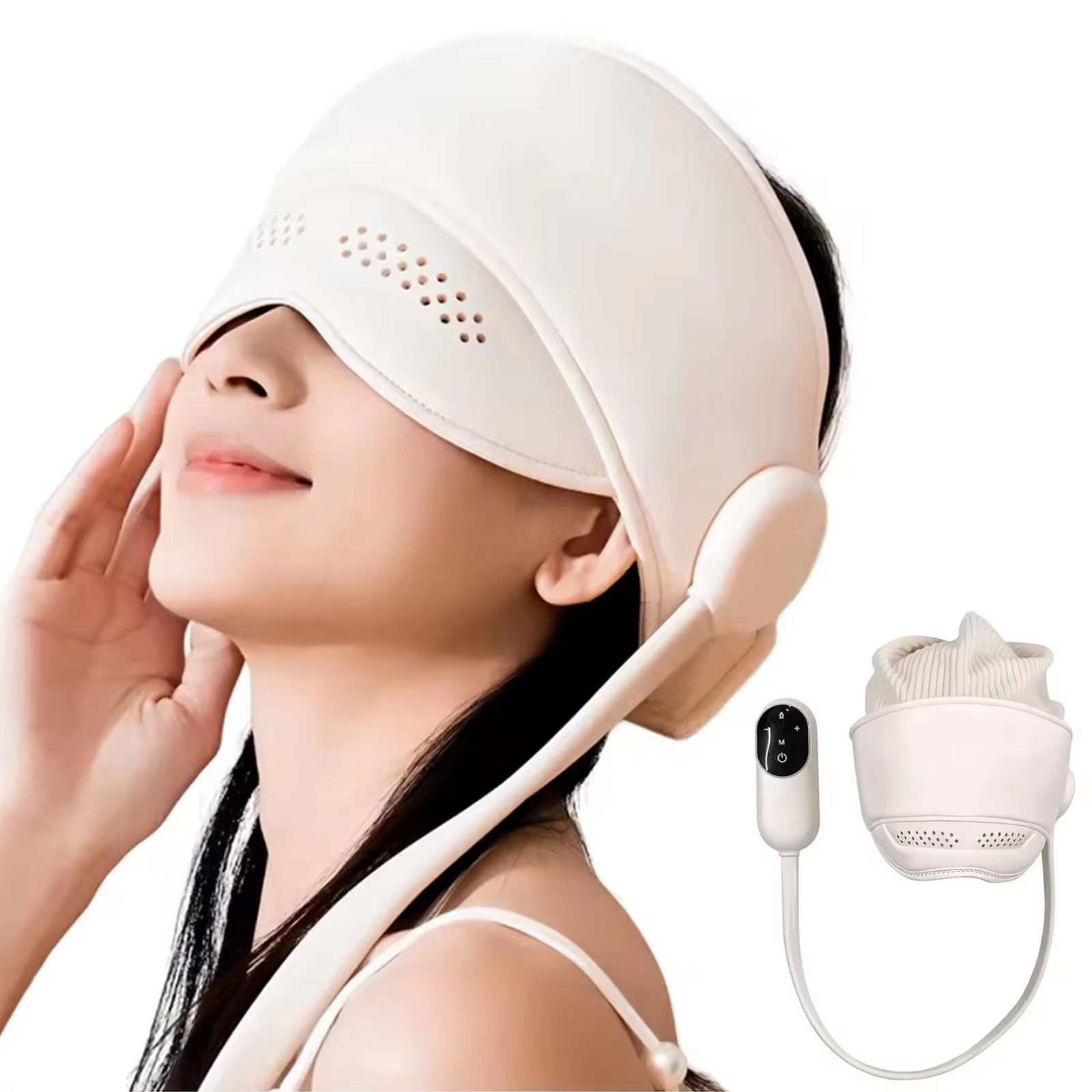 Graphene Heating Head Massager with Air Pressure and Eye Hot Compress for Relaxation and Sleep Support