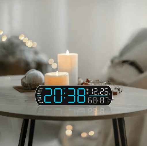 Digital Alarm Clock with Temperature & Humidity LED Auto Dimmable Multifunction Desk Clock