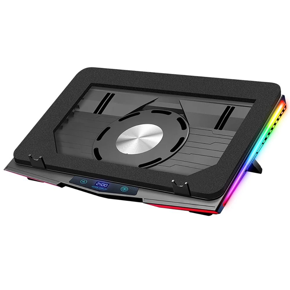 COOLCOLD RGB Laptop Cooling Pad Air Compression Laptop Cooler Stand Ultra Quiet Adjustable Cooling Pad