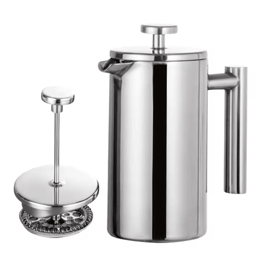 Stainless Steel French Press Coffee Maker Double Wall Insulated Manual Coffee Brewer (350ml–1000ml)