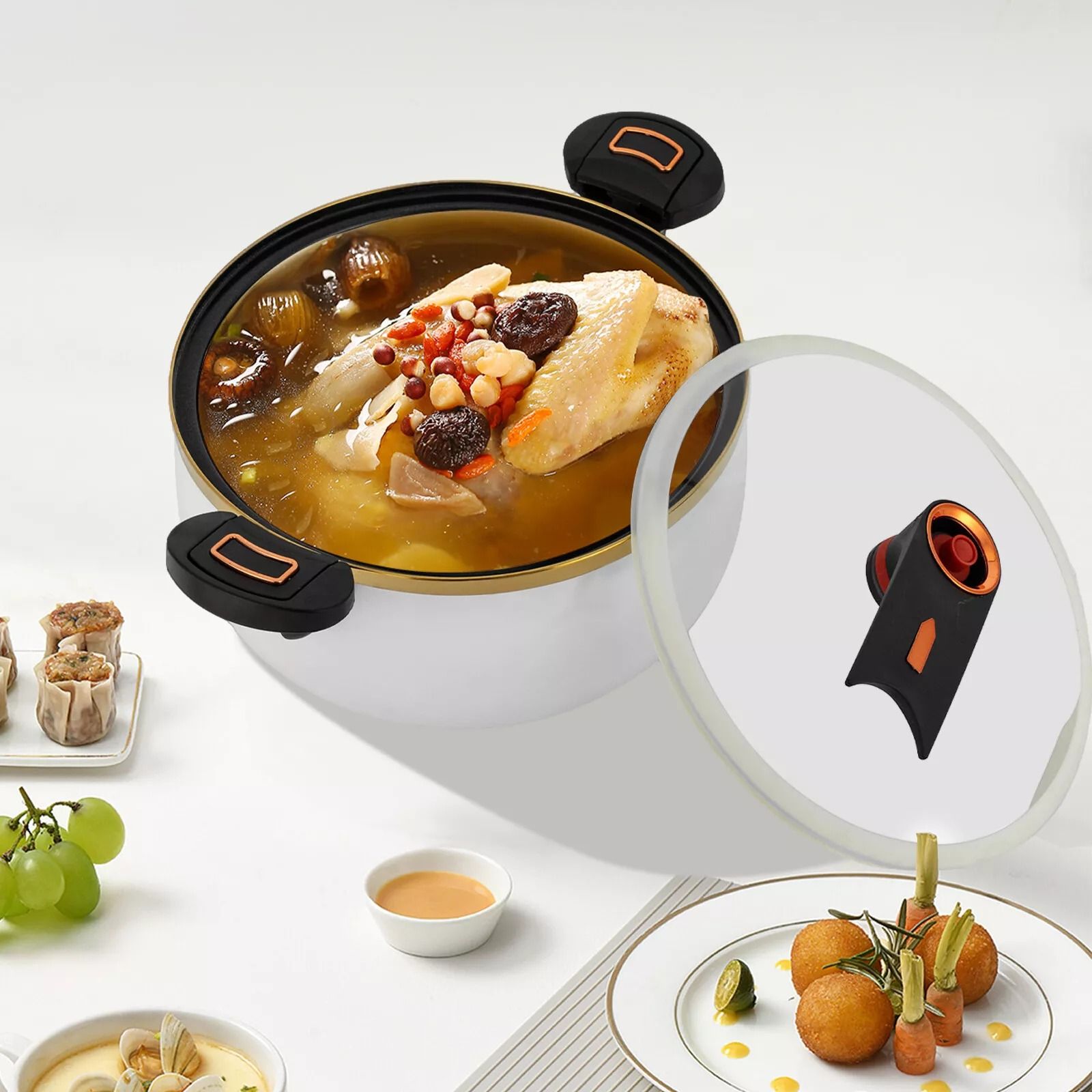 Micro Pressure Cooker, Home Restaurant Cooker with Visual Lid