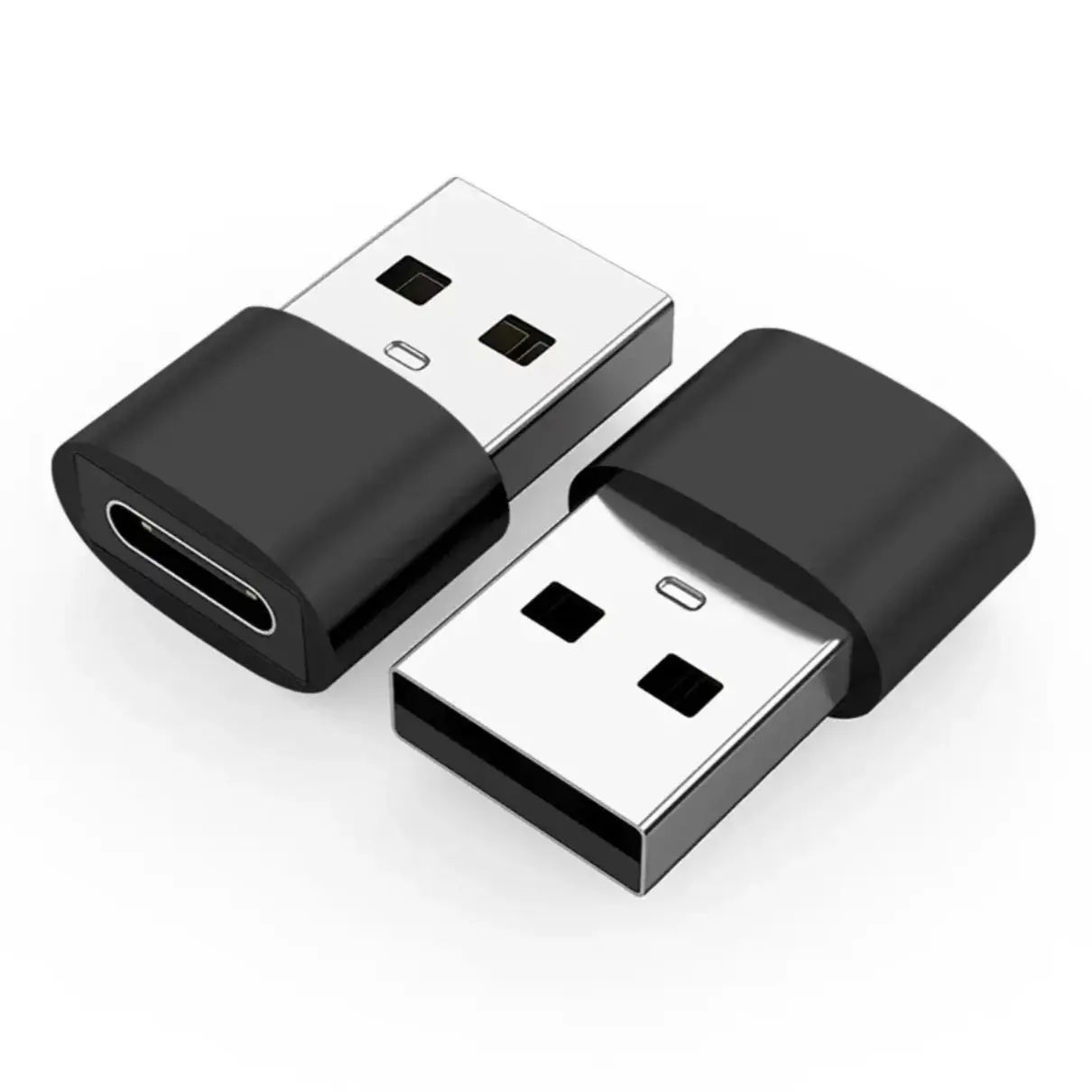 2 Pcs USB OTG Adapter Converter – USB Male to USB-C/Micro USB Female Type C Connector for MacBook, Samsung S20 Fast Data