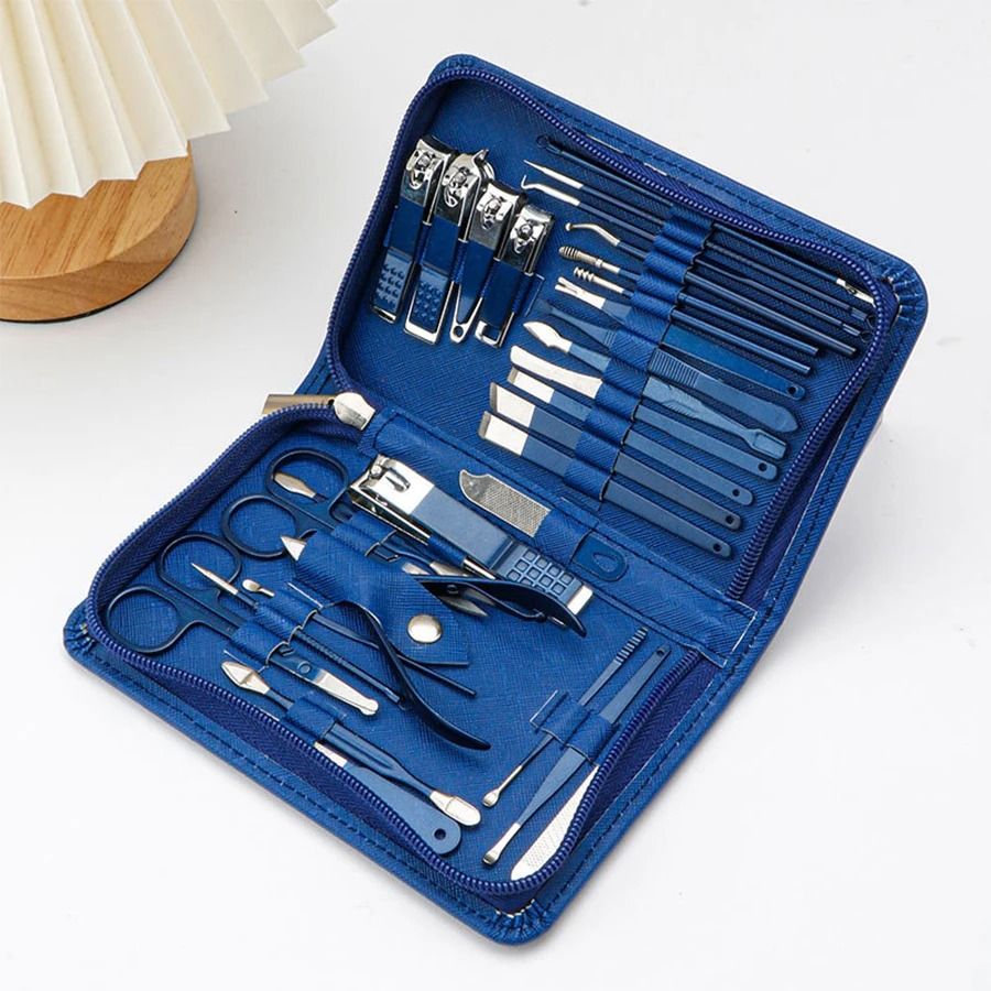 30 in 1 Stainless Steel Manicure Kit with Travel Case