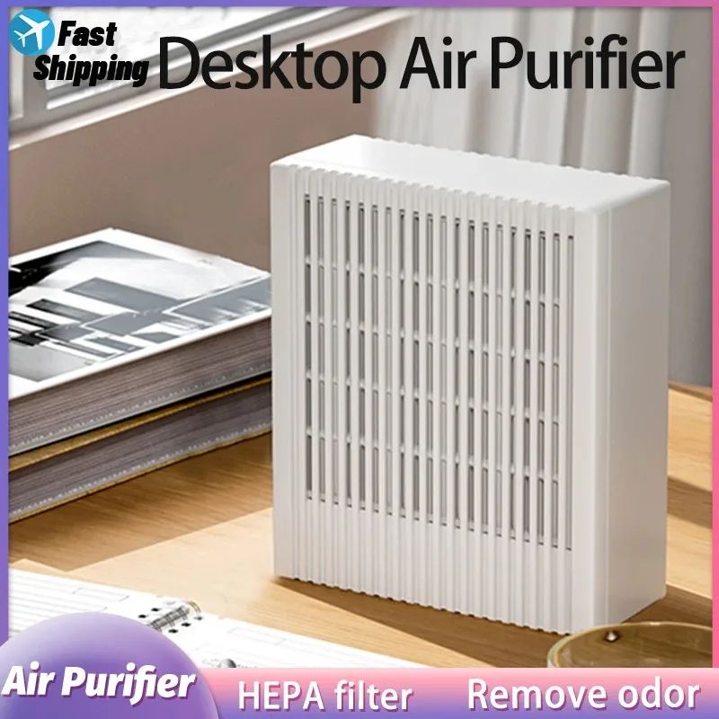 Desktop Air Purifier with HEPA Filter Portable Air Cleaner Odor Remover Mini Air Freshener for Car Bedroom Office