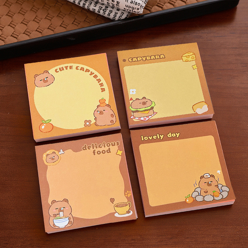 School Supplies Pad Stickers, Cute Cartoon Capybara Memo, Office Non Sticky Message Paper, Creative Hand Account Toy