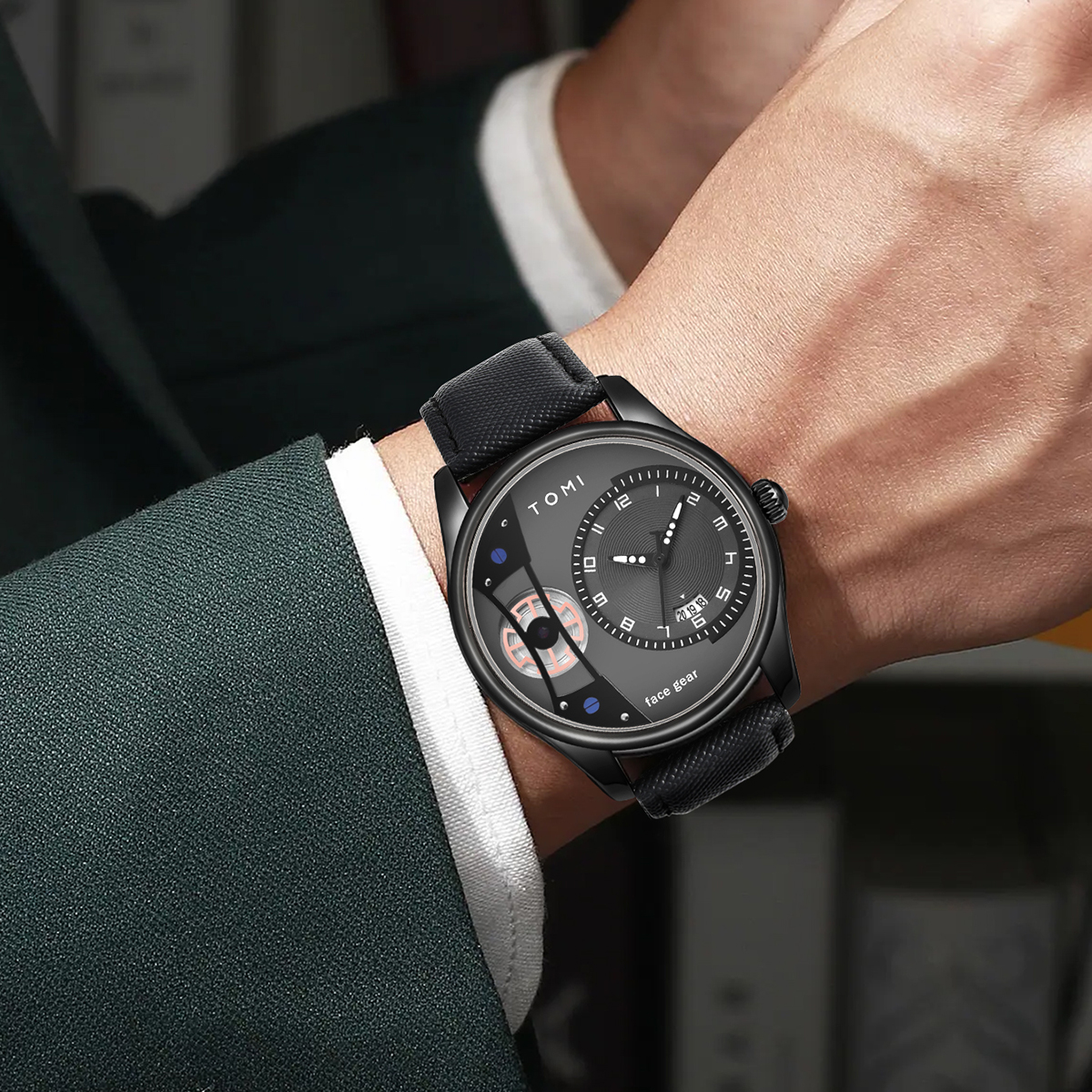 Luxury Quartz Watch for Men, Men's Minimalist Business Quartz Watch, Double Strap Detachable Gift