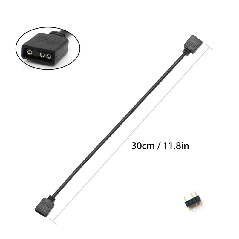 Addressable ARGB Female to Female Splitter, Extension Cable for PC Fans, ARGB PC Lighting