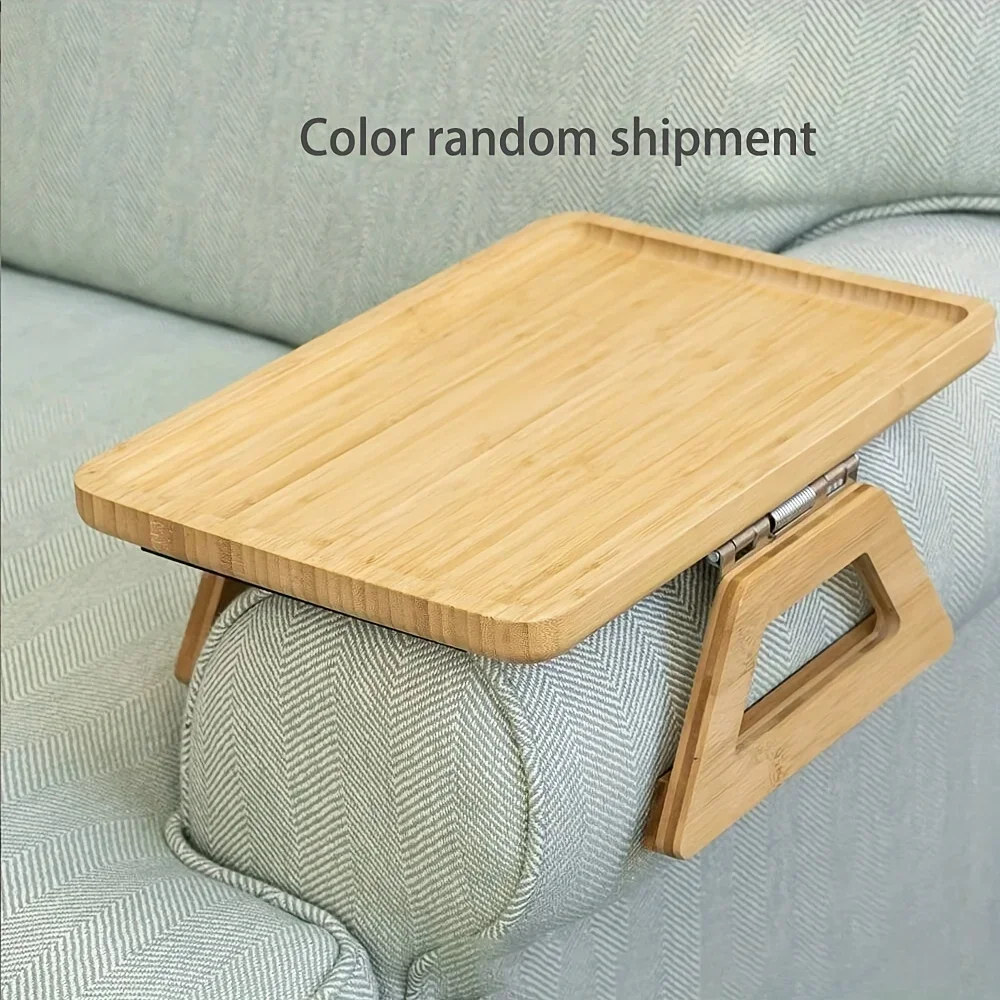 Foldable Wooden Sofa Tray Armrest Table Round Rhombus Rectangle Snack Groceries Tray