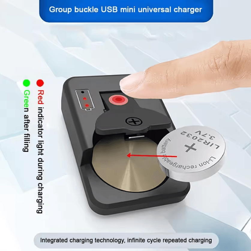 USB-C Rechargeable Lithium Coin Batteries – Smart Button Cell Power for LIR2032/2025/2016