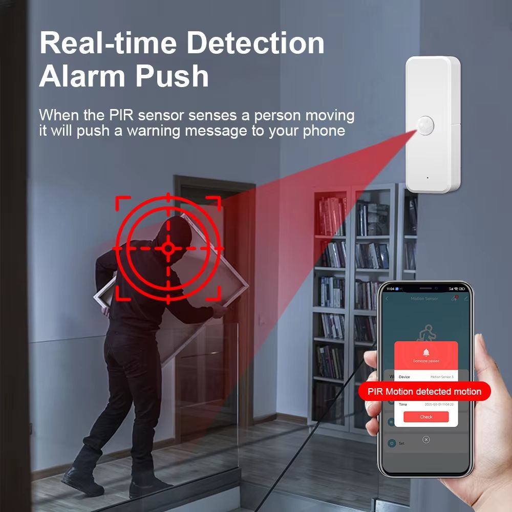 Tuya Smart WiFi or Zigbee PIR Motion Sensor for Smart Home Security and Automation