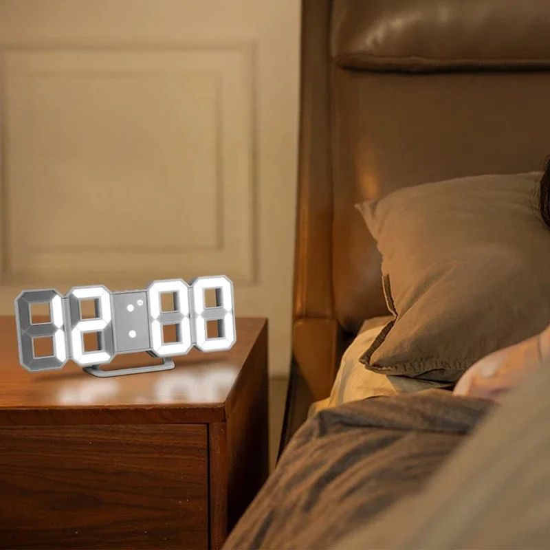 3D LED Digital Wall Clock Alarm Clock