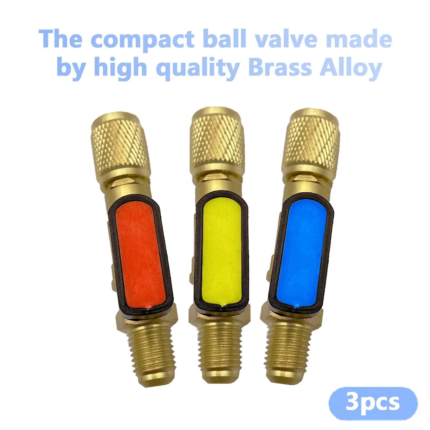 HVAC Refrigerant Ball Valve Adapter 1/4 Inch SAE Straight Shut Off Valve