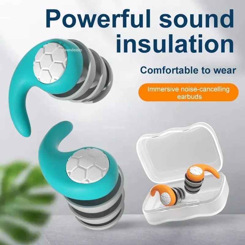 Silicone Noise-Cancelling Three-Layer Earplugs