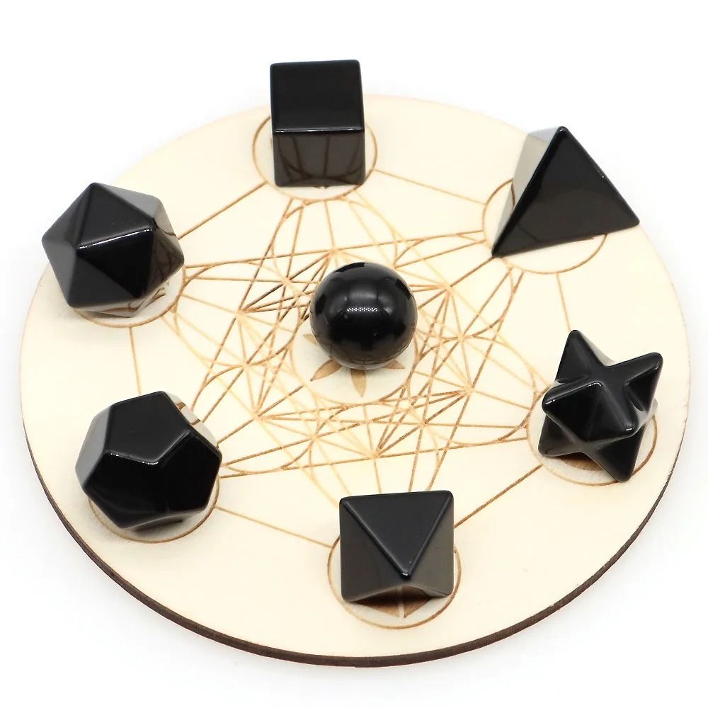 Platonic Solid Crystal Set Sacred Geometry Chakra Healing Reiki Stones