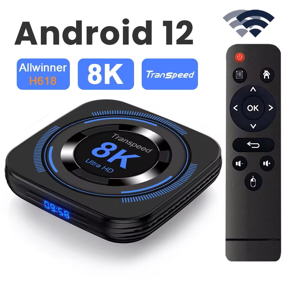Android 12 TV Box with 8K Streaming and Voice Control