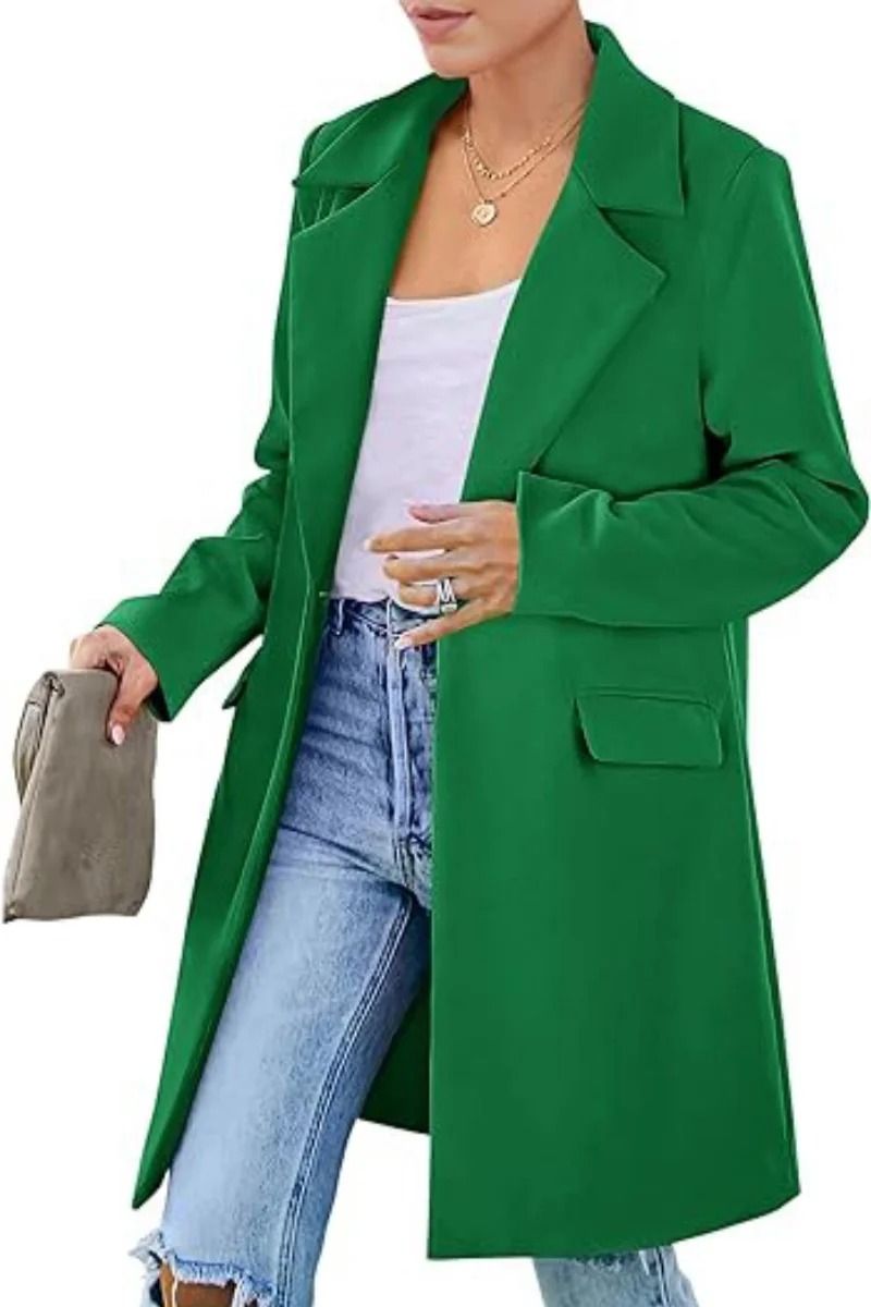 Elegant Double-Breasted Winter Wool Blend Coat