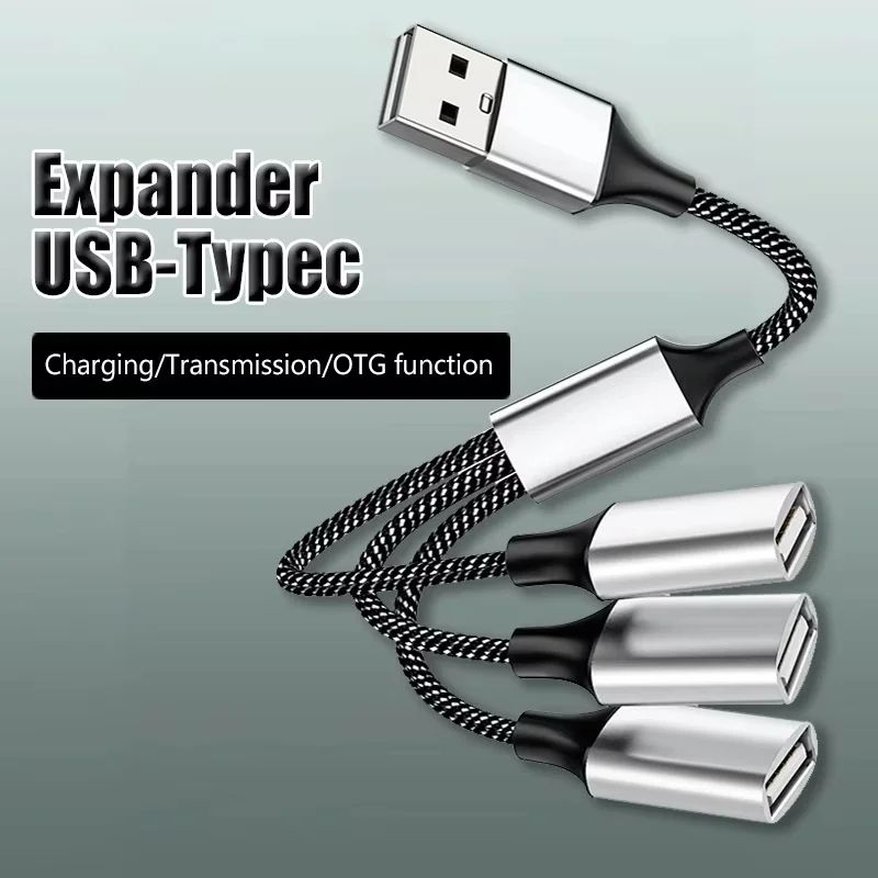 USB C Hub 3-Port USB Splitter OTG High-Speed USB C to USB Adapter for Laptops and PCs