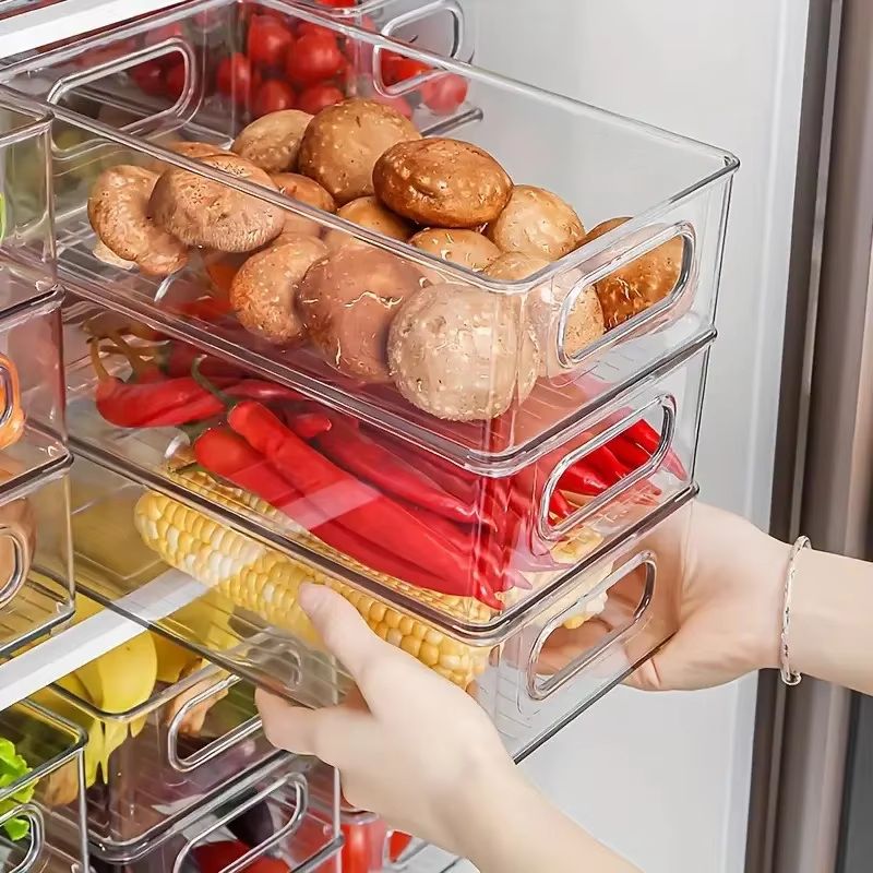 Transparent Refrigerator Organizer Box – Durable, Easy-to-Clean Food Storage Container for Fruits, Vegetables & Meats