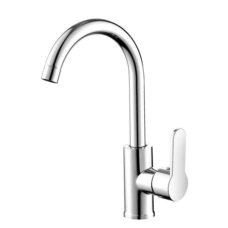 Stainless Steel Kitchen Basin Mixer – High-Pressure Splash-Proof Hot & Cold Faucet