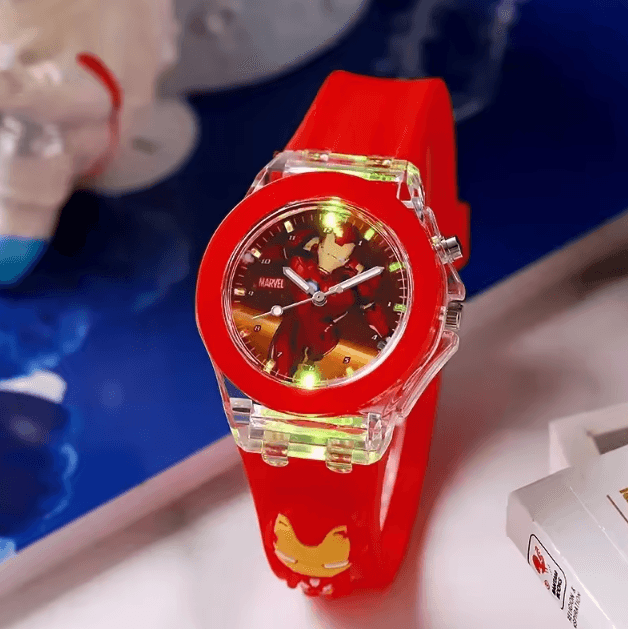 Disney Minnie Mickey Kids Light-Up Watch – Cartoon Flashing Silicone Wristwatch Toy
