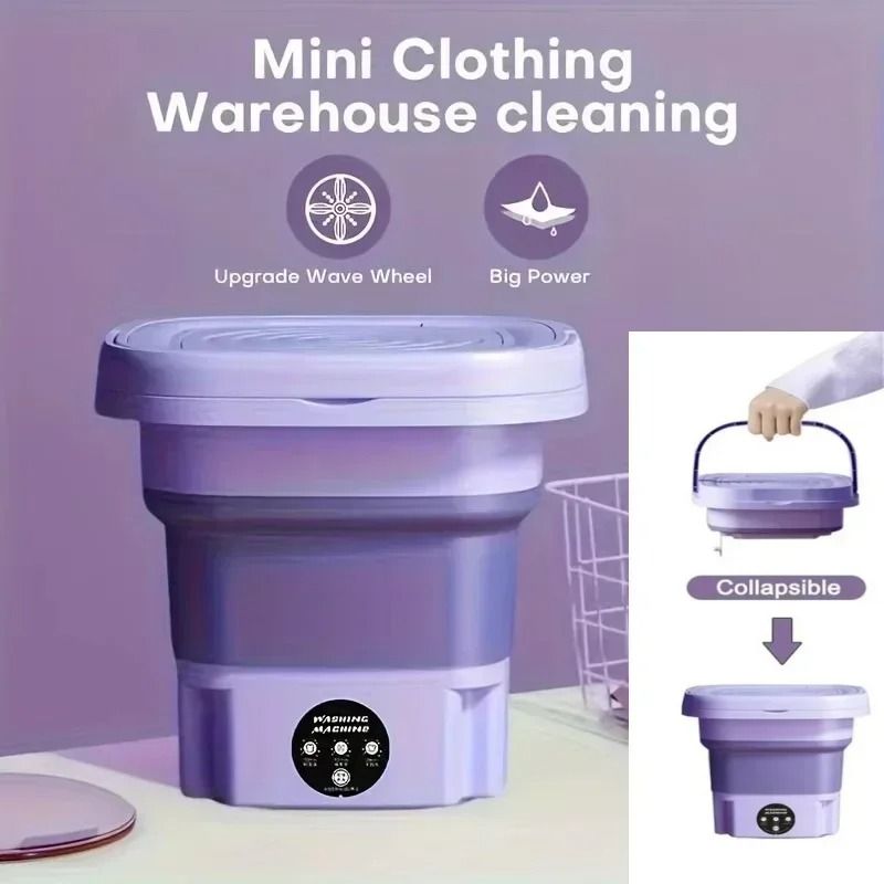 Portable Foldable Washing Machine With Spin Dryer For Small Laundry