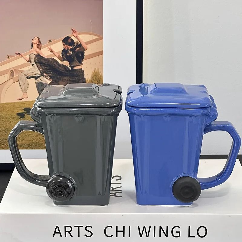 3D Sculpted Trash Can & Recycling Bin Mug