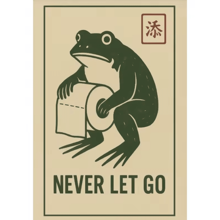 Funny Japanese Frog Bathtub Poster – Retro Sushi Kitchen Wall Art Canvas