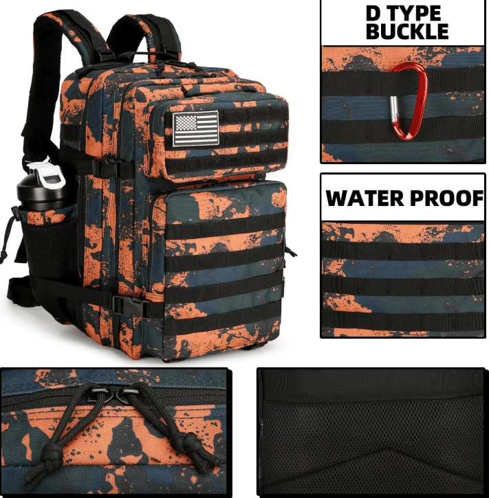 TitanTrail 45 L Tactical Backpack – Large Waterproof Outdoor Rucksack for Hiking, Camping & Climbing