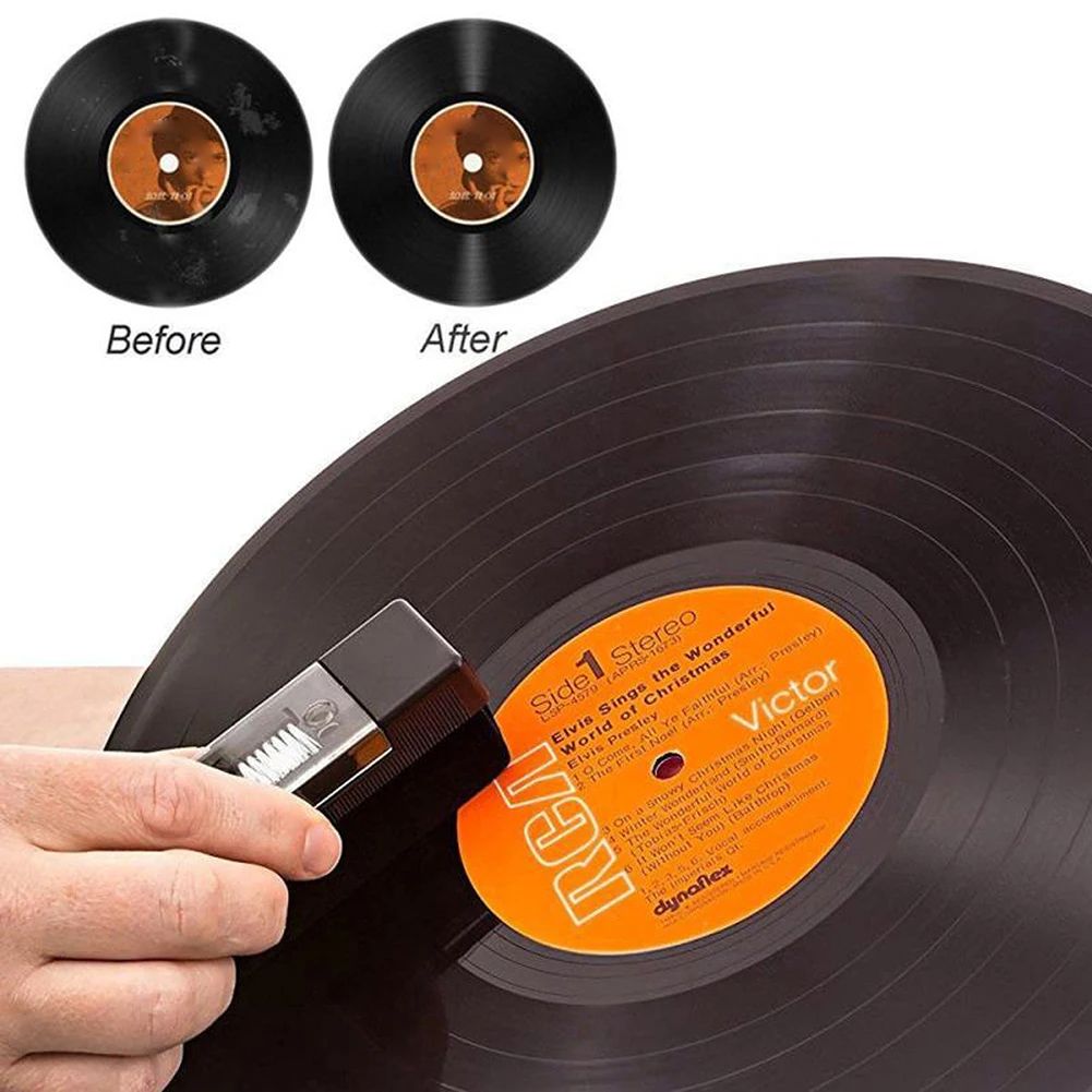 Vinyl Record Cleaner Kit with Anti-Static Carbon Fiber Brush for LP Turntables