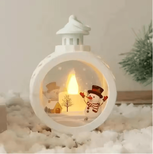 Retro Christmas Night Light Ornament Luminous Holiday Pendant and Table Decor