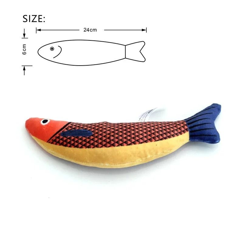 3D Simulation Catnip Interactive Plush Fish Toy