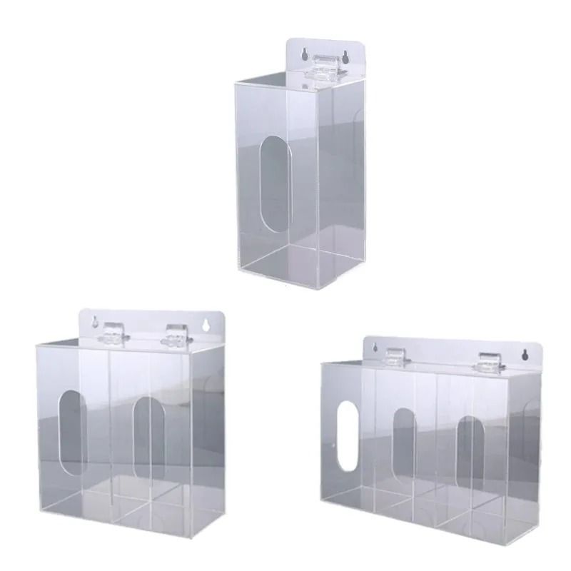 Clear Acrylic Mask Holder and Glove Dispenser Wall Mounted Hygiene Storage Box