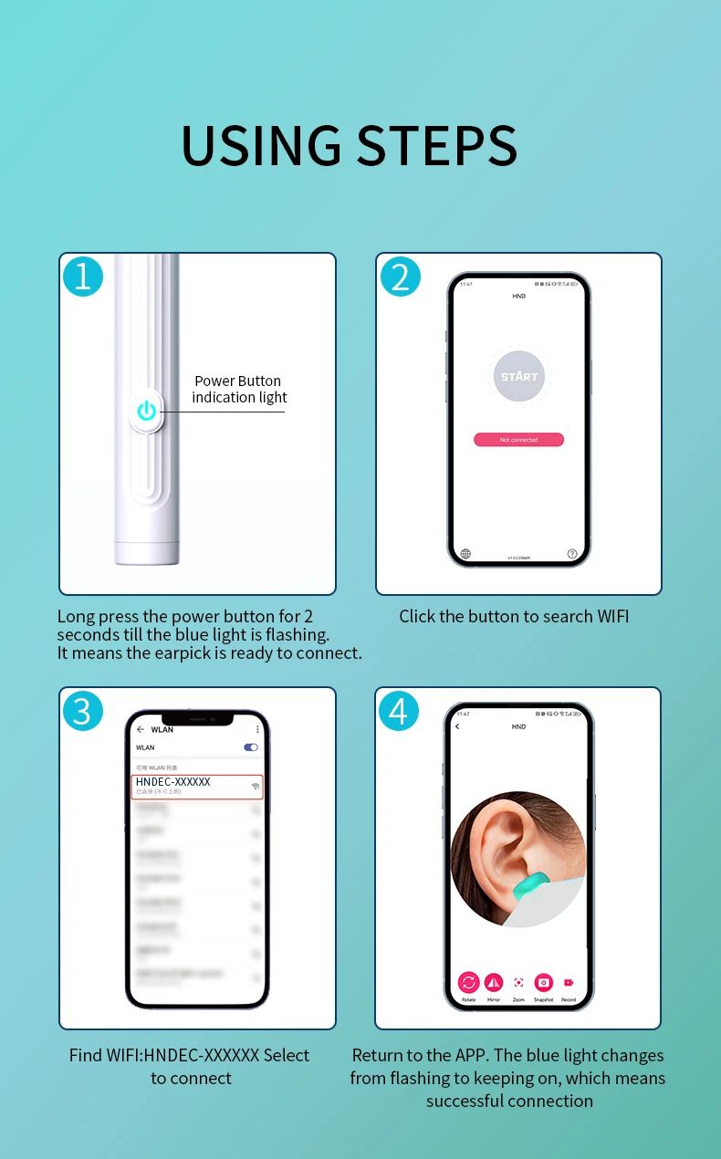 Smart Visual Ear Cleaner with Camera and 6 LED Lights Earpick
