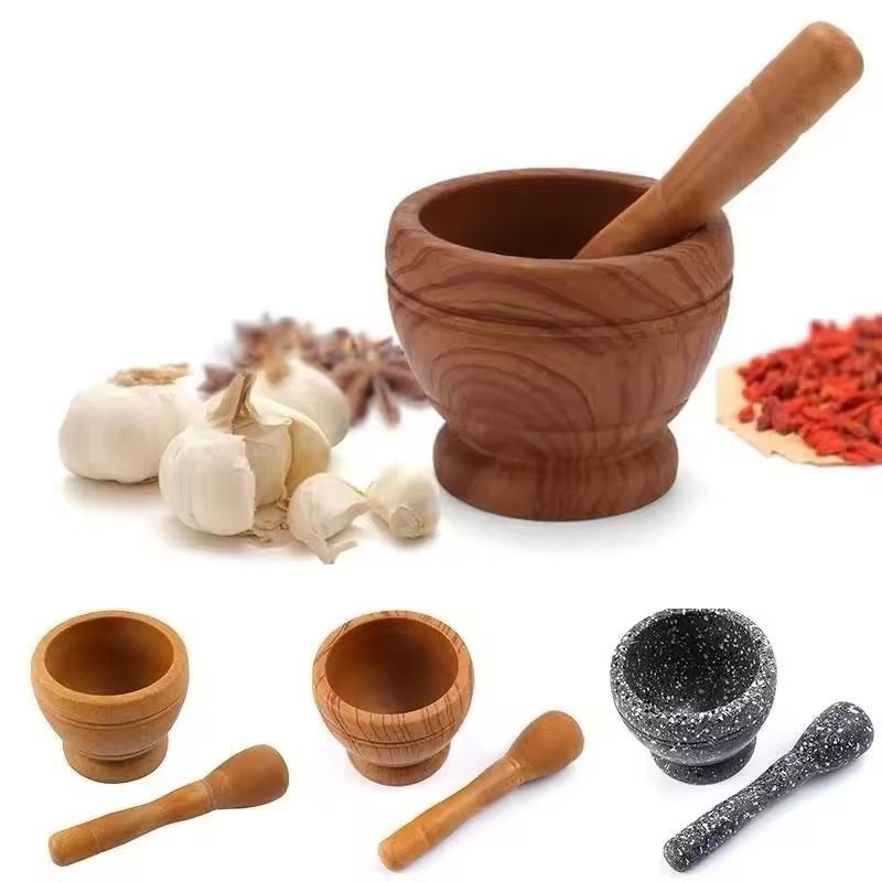 Resin Garlic & Herb Mortar and Pestle Set - Premium Spice Grinder Bowl