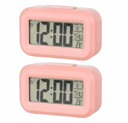 Smart Digital Alarm Clock with LCD Display Temperature Calendar & LED Backlight