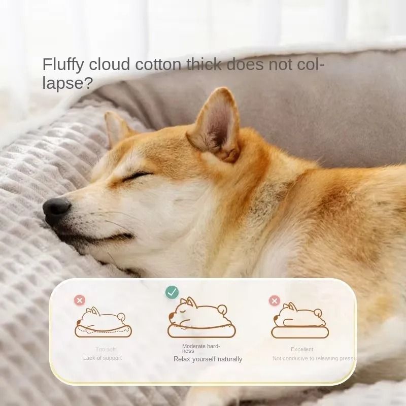 Cat and Dog Bed Non Slip Warm Soft Kennel with Removable Cushion
