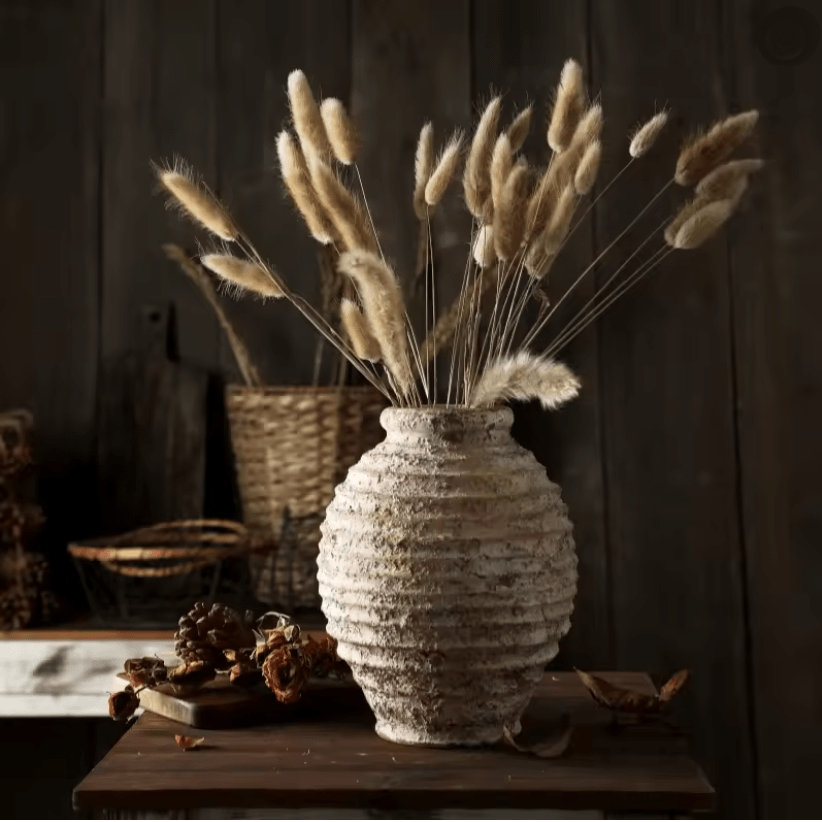 Rustic Clay Pottery Vase Vintage Handmade Home Decor